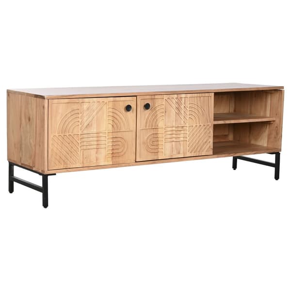 TV-möbler Home ESPRIT Brun Svart Metall Akaciaträ 145 x 40 x 52 cm