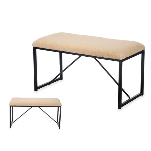 Benk Gift Decor TR23063-2 Beige Metall Klut 81 x 42 x 38 cm
