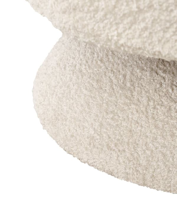 Svingbar Lenestol Off-White Boucle-sete Armlener i Retrostil Metallben
