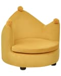 Miniatyrbillede 1 af 11: Børnelænestol i gul velour med armlæn i form af en krone Børneværelsesmøbler