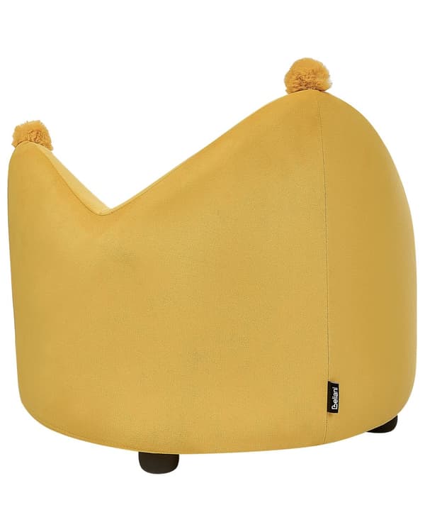 Fåtölj Gul Sammetsklädsel med Armstöd Barnrumsmöbler Stol för Barn Modern Design Kronform Barnrum Barnkammare Lekrum Barnmöbler
