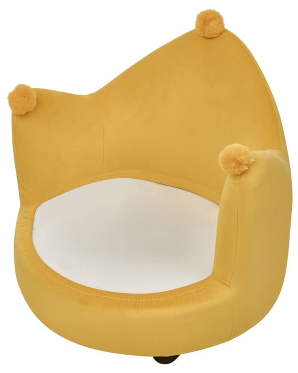 Fåtölj Gul Sammetsklädsel med Armstöd Barnrumsmöbler Stol för Barn Modern Design Kronform Barnrum Barnkammare Lekrum Barnmöbler