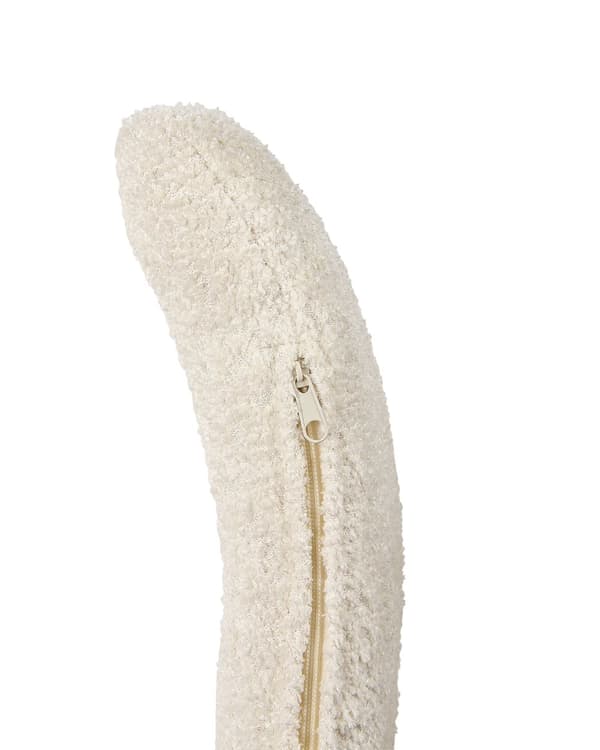 Snurrfåtölj Off-White Bouclé Sits Utan Armstöd Retrostil Metallben