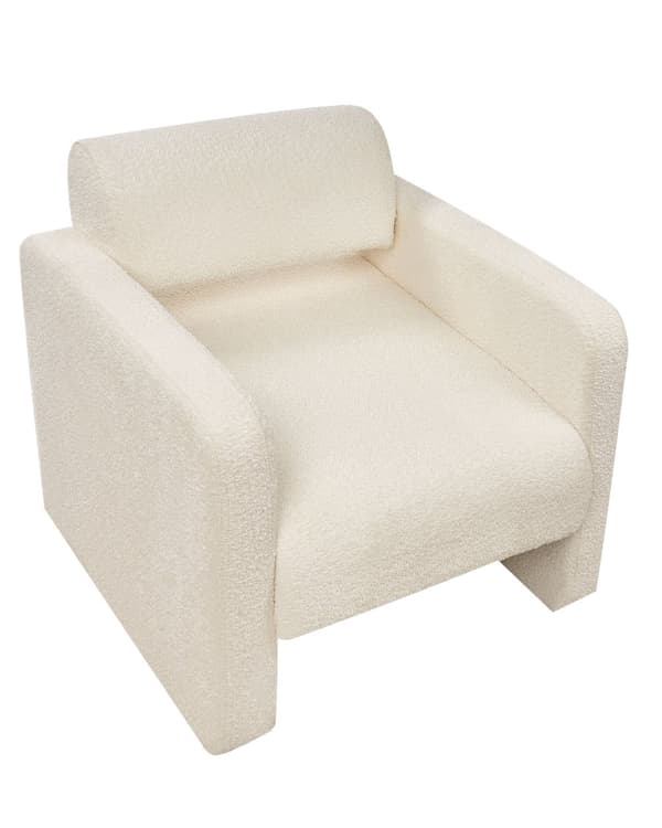 Lænestol creme hvid råhvid sæde armlæn retro moderne stil stue opholdsrum værelse