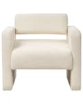 Miniatyrbilde 5 av 9: Lenestol Off-White Boucle Sitteplass Metallben Uten Armlener Retro stil