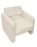 Miniatyrbilde 7 av 9: Lenestol Off-White Boucle Sitteplass Metallben Uten Armlener Retro stil