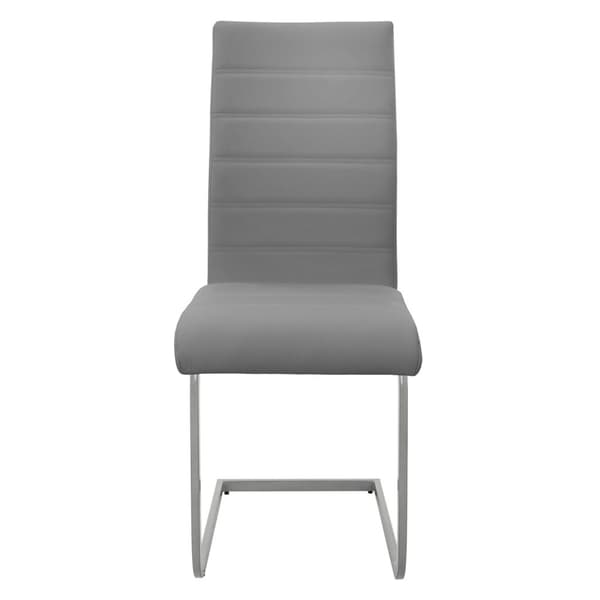 Set om 2 matsalsstolar med ryggstöd och svart konstläderklädsel ML-Design