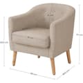 Pikkukuva 3 / 7: Rootz Beige lepotuoli - Puinen tuoli - Puuvilla-pellavasekoitus - Mukava vaahtomuovi - 69 cm x 68,5 cm x 77 cm - Sisä-/ulkokalusteet
