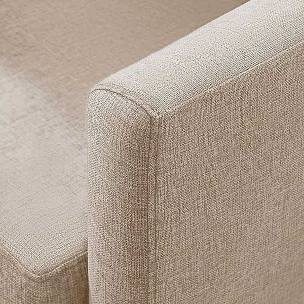 Rootz Beige lepotuoli - Puinen tuoli - Puuvilla-pellavasekoitus - Mukava vaahtomuovi - 69 cm x 68,5 cm x 77 cm - Sisä-/ulkokalusteet
