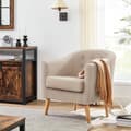 Pikkukuva 6 / 7: Rootz Beige lepotuoli - Puinen tuoli - Puuvilla-pellavasekoitus - Mukava vaahtomuovi - 69 cm x 68,5 cm x 77 cm - Sisä-/ulkokalusteet