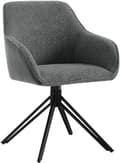 Miniatyrbillede 1 af 9: Rootz spisestuestol - drejelig lænestol - komfortabel polstret stol - Boucle stof - 58 cm x 82 cm x 53,5 cm