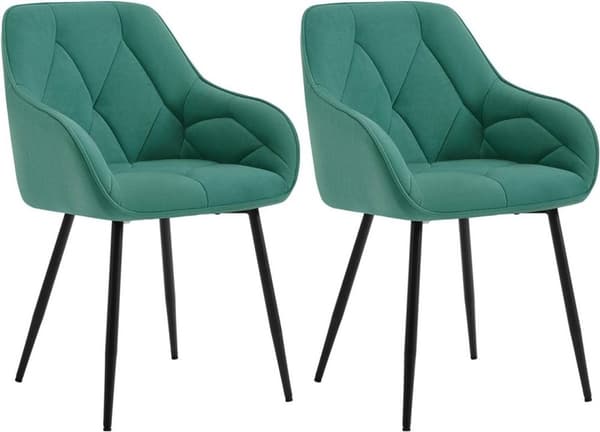 Rootz-ruokailutuoli - Velvet-nojatuoli - Metallijalat - Ergonominen muotoilu - 56 cm x 83,5 cm x 53 cm - Kantavuus 150 kg