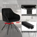 Miniatyrbillede 8 af 9: Rootz Ergonomic Swivel Dining Chair - Wide Seat Velvet Chair - Komfortabel stuestol - 58,5 cm x 82,5 cm x 54,5 cm