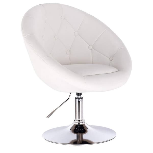 Rootz lepotuoli - Keinonahkainen kääntötuoli - Säädettävä korkeus - Tyylikäs ja mukava - 46 cm x 44 cm - Valkoinen - Ergonominen muotoilu