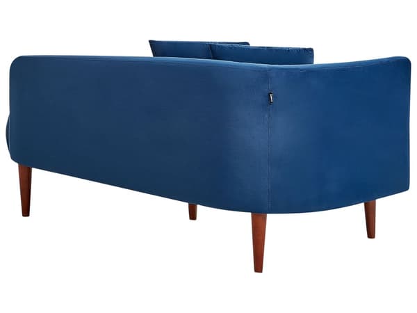 Sjeselong Marineblå Fløyel Polyester Venstrevendt Ekstra pynteputer Ben i mørkt tre Moderne design Stue