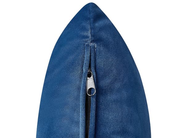 Sjeselong Marineblå Fløyel Polyester Venstrevendt Ekstra pynteputer Ben i mørkt tre Moderne design Stue