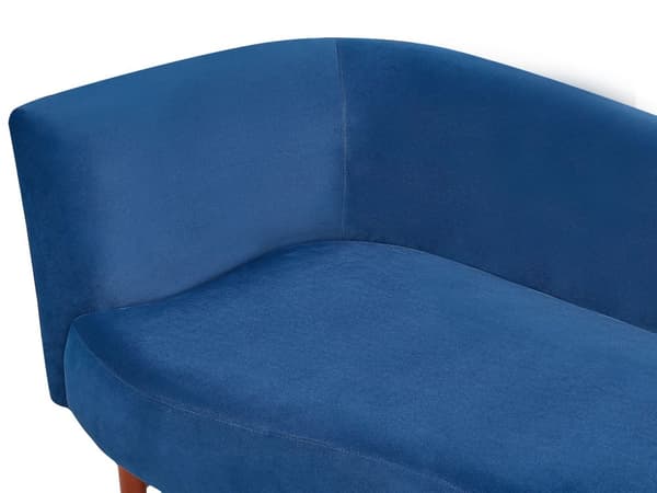 Sjeselong Marineblå Fløyel Polyester Venstrevendt Ekstra pynteputer Ben i mørkt tre Moderne design Stue