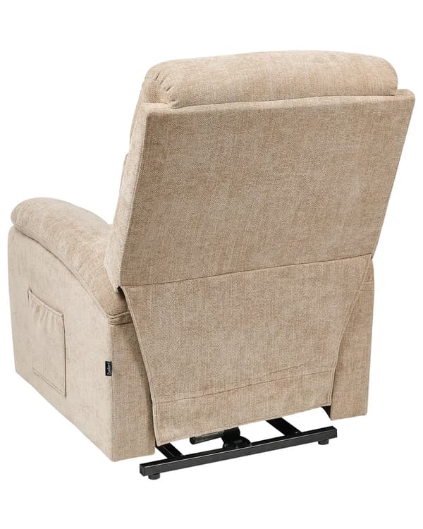 Elektrisk Hvilestol Beige Polyester Polstret Enkeltsete med Fotstøtte Løftefunksjon Moderne Design Avslapping