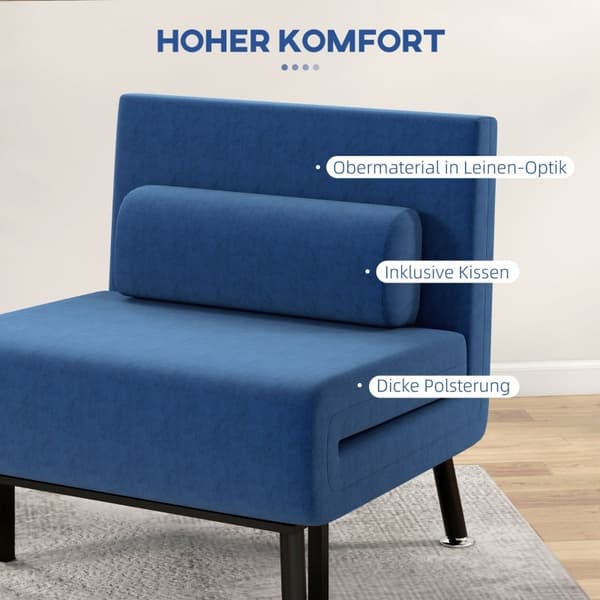 Rootz Cabriolet Sovesofa - Sammenklappelig sovestol - Transportabel gæsteseng - Art Nouveau Design - Kompakte mål - 75 cm x 70 cm x 75 cm