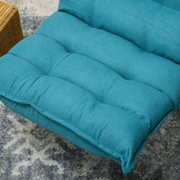 Rootz Floor Chair - 360° Roterende Lounge Chair - Justerbart ryglæn - Tyk polstring - Betræk i linnedlook - Stålramme - 62cm x 70cm x 95cm