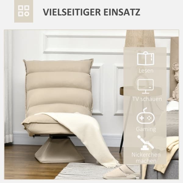 Rootz Golvsittdyna - Golvstol - Roterande stol - Andningsskydd - 62cm x 70cm x 95cm - Beige - Stålstomme - Tuftad design