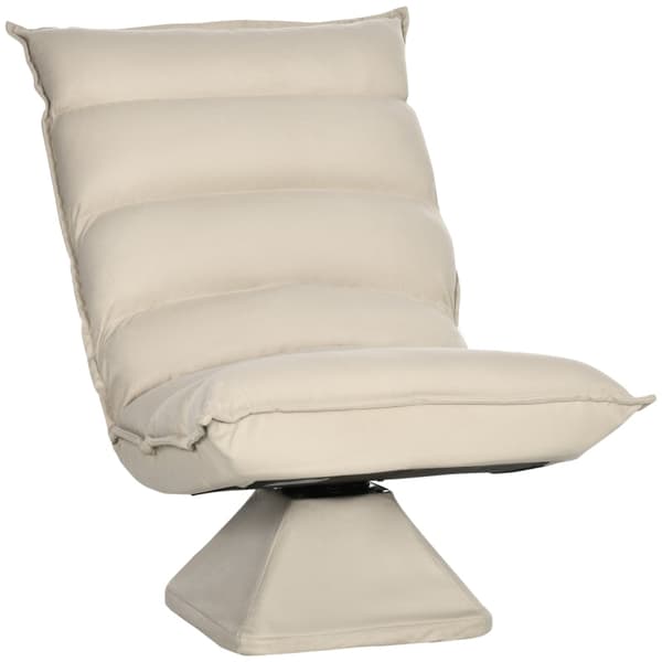Rootz Golvsittdyna - Golvstol - Roterande stol - Andningsskydd - 62cm x 70cm x 95cm - Beige - Stålstomme - Tuftad design