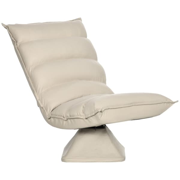 Rootz Golvsittdyna - Golvstol - Roterande stol - Andningsskydd - 62cm x 70cm x 95cm - Beige - Stålstomme - Tuftad design