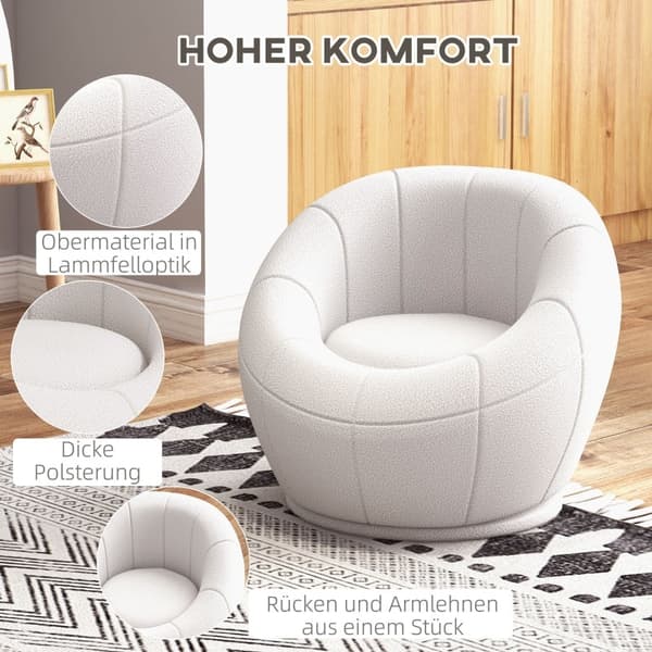Rootz Kids stoppad fåtölj - Barnstol - Roterande bas - Tjock stoppning - Söt design - 60cm x 56cm x 48cm