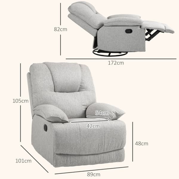 Rootz Recliner Chair - Lounge Chair - TV Stol - Pocket Spring Padding - 89cm x 101cm x 105cm
