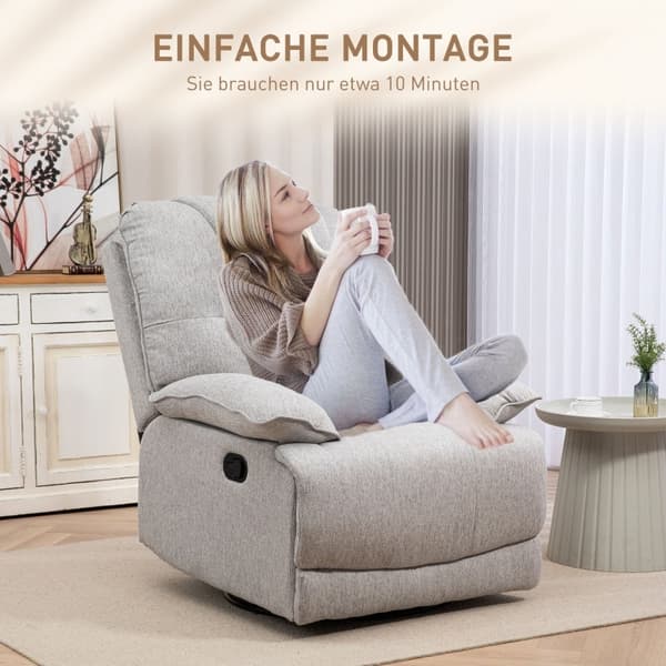 Rootz Recliner Chair - Lounge Chair - TV Stol - Pocket Spring Padding - 89cm x 101cm x 105cm