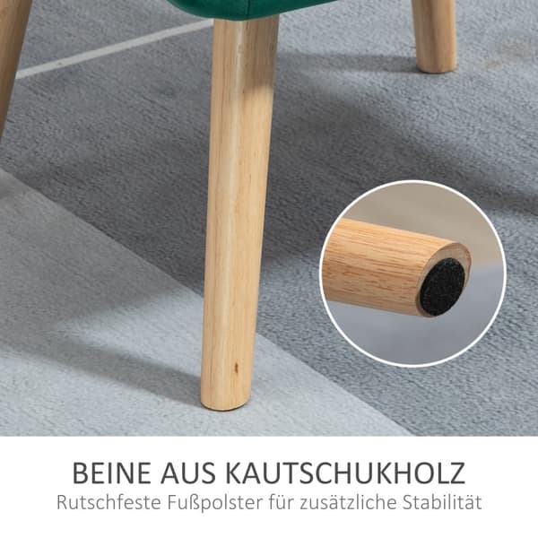 Rootz Single Lounge Chair - Skandinavisk stil - Lässtol - Sammetsklädsel - Gummiträ - Kompakt design - 67cm x 61,5cm x 71cm