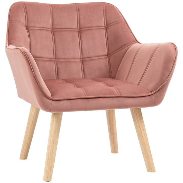 Rootz Scandinavian Style Lounge Chair - Stoppad stol - Lässtol - Gummiträben - Sammetsyta - 67cm x 61,5cm x 71cm