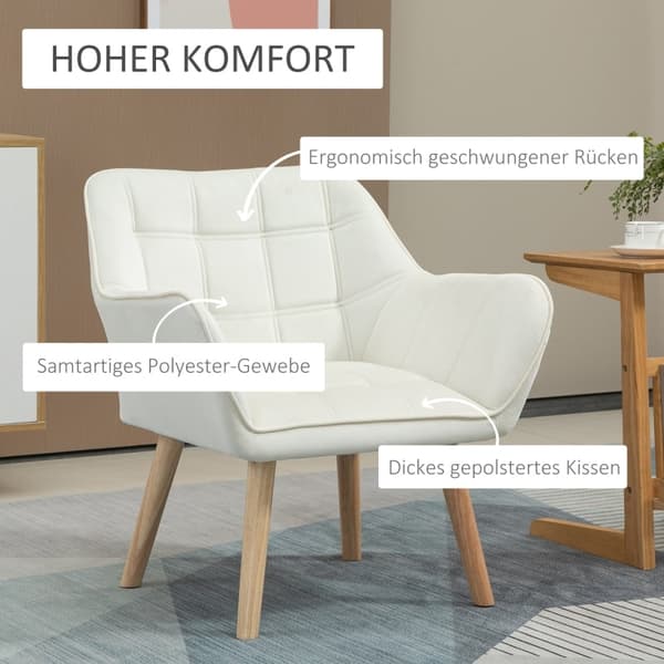 Rootz Scandinavian Style Lounge Chair - Lässtol - Sammetstoppad stol - Modern design - Tjock vaddering - 67cm x 61,5cm x 71cm