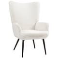 Pikkukuva 10 / 10: Rootz Wingback Accent -tuoli - Reading Nook -tuoli - Lepotuoli - Faux Lamb -kangas - High-Density Foam - 71cm x 77cm x 102cm