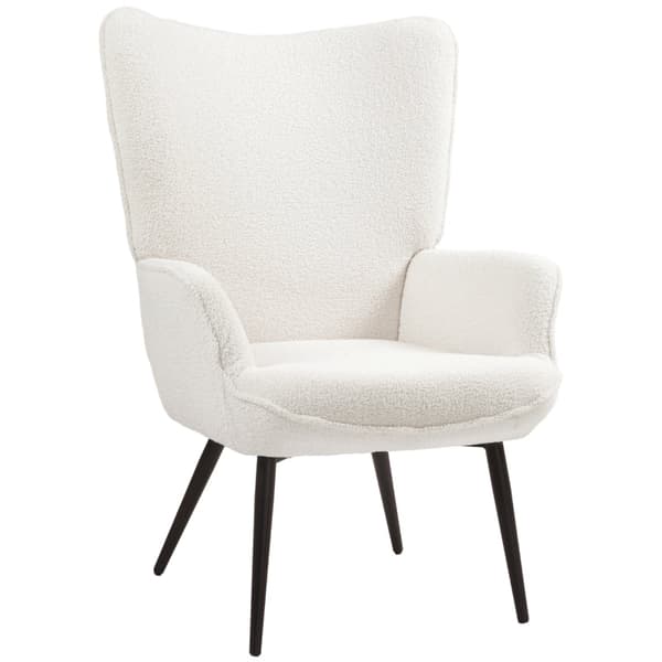 Rootz Wingback Accent -tuoli - Reading Nook -tuoli - Lepotuoli - Faux Lamb -kangas - High-Density Foam - 71cm x 77cm x 102cm