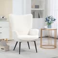 Pikkukuva 2 / 10: Rootz Wingback Accent -tuoli - Reading Nook -tuoli - Lepotuoli - Faux Lamb -kangas - High-Density Foam - 71cm x 77cm x 102cm