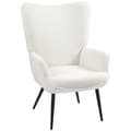 Pikkukuva 1 / 10: Rootz Wingback Accent -tuoli - Reading Nook -tuoli - Lepotuoli - Faux Lamb -kangas - High-Density Foam - 71cm x 77cm x 102cm