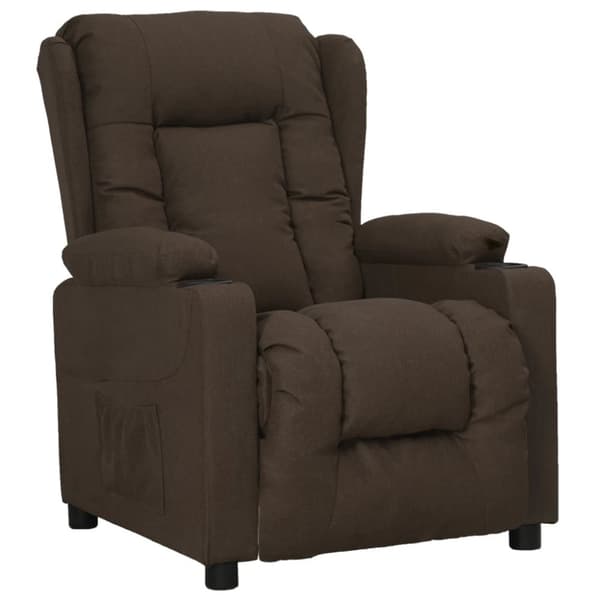 Reclinerfåtölj mörkbrun tyg