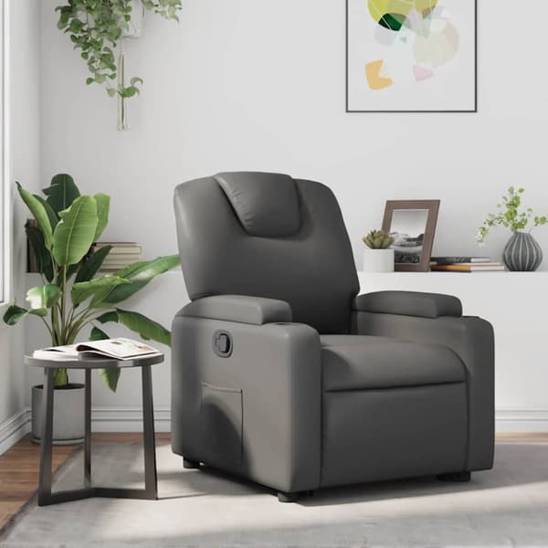 Reclinerfåtölj grå konstläder