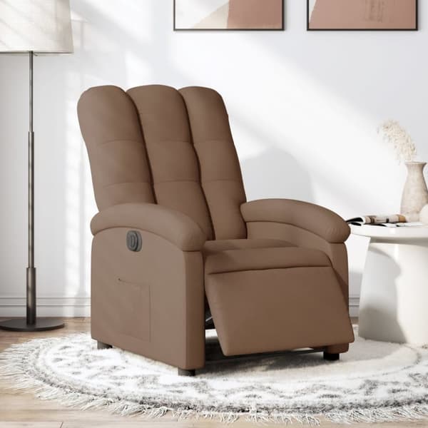 Elektrisk reclinerfåtölj Brun tyg