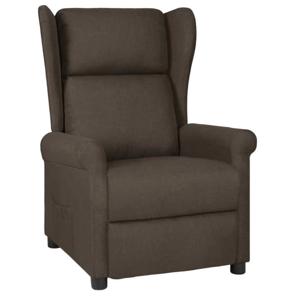 Reclinerfåtölj mörkbrun tyg