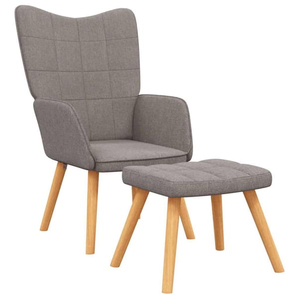 Vilstol med fotpall taupe tyg