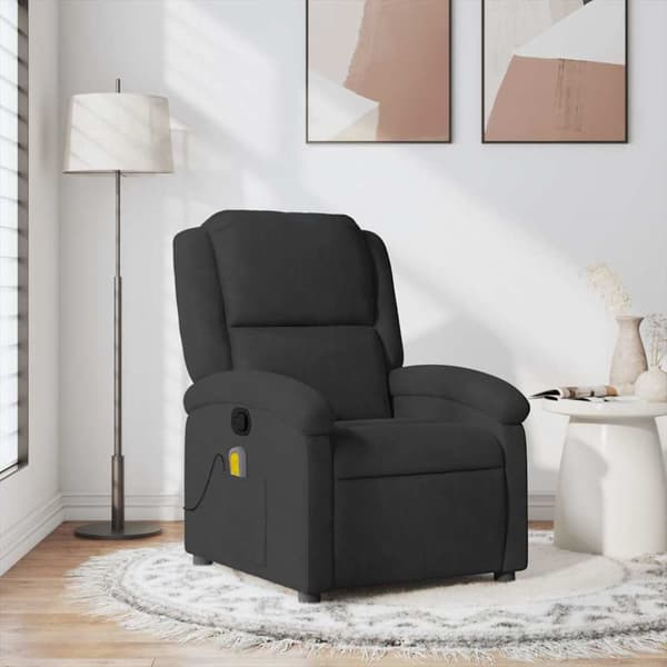Massagefåtölj svart sammet
