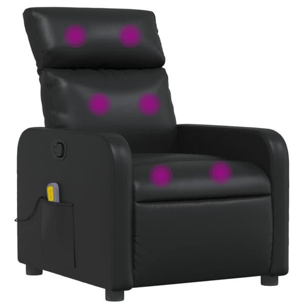 Massagefåtölj svart konstläder