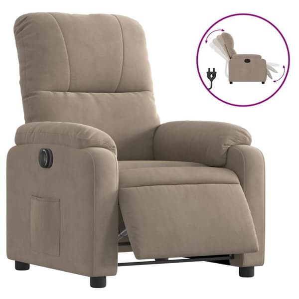 Elektrisk reclinerfåtölj taupe mikrofibertyg