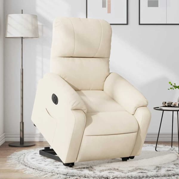 Elektrisk reclinerfåtölj med uppresningshjälp mikrofibertyg