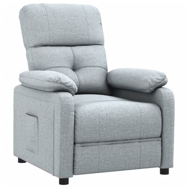 Reclinerfåtölj ljusgrå tyg