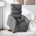 Miniatyrbild 1 av 2: Elektrisk reclinerfåtölj med uppresningshjälp mörkgrå tyg