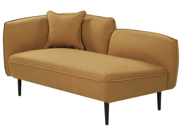 Sjeselong Sennepsgul Bouclé Metallben Venstrevendt Ekstra pute Moderne design