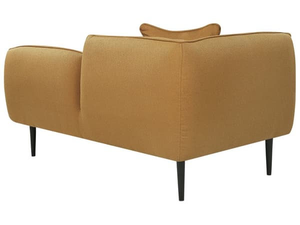 Sjeselong Sennepsgul Bouclé Metallben Venstrevendt Ekstra pute Moderne design